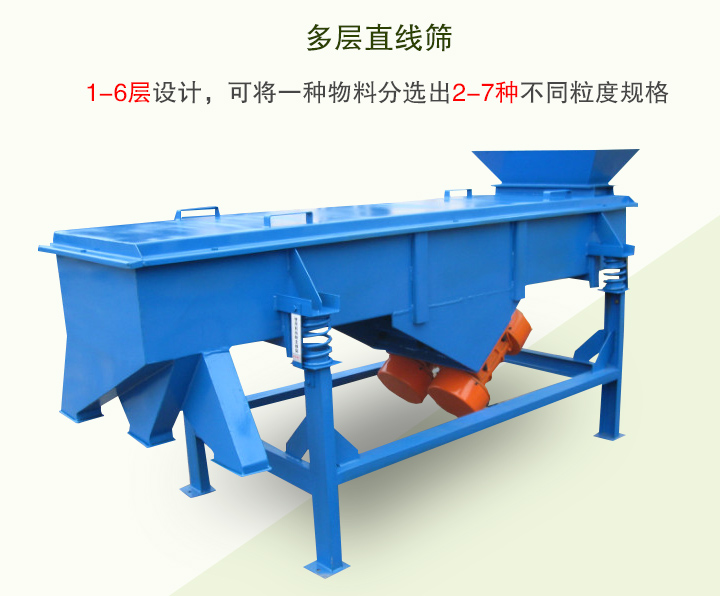 多層直線篩1-6層設計,可將一種物料分選出2-7種不同粒度規格